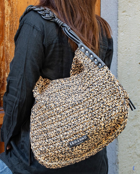 Ermanno scervino borsa raffia doppio filo