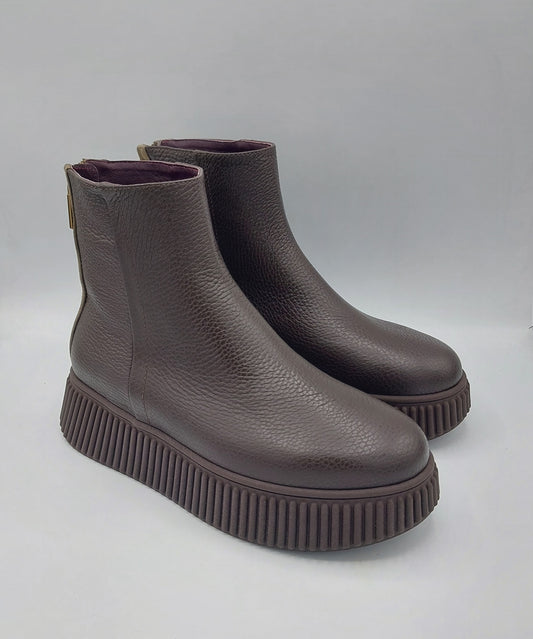 Lorenzomari stivaletto  pelle marrone con cerniera