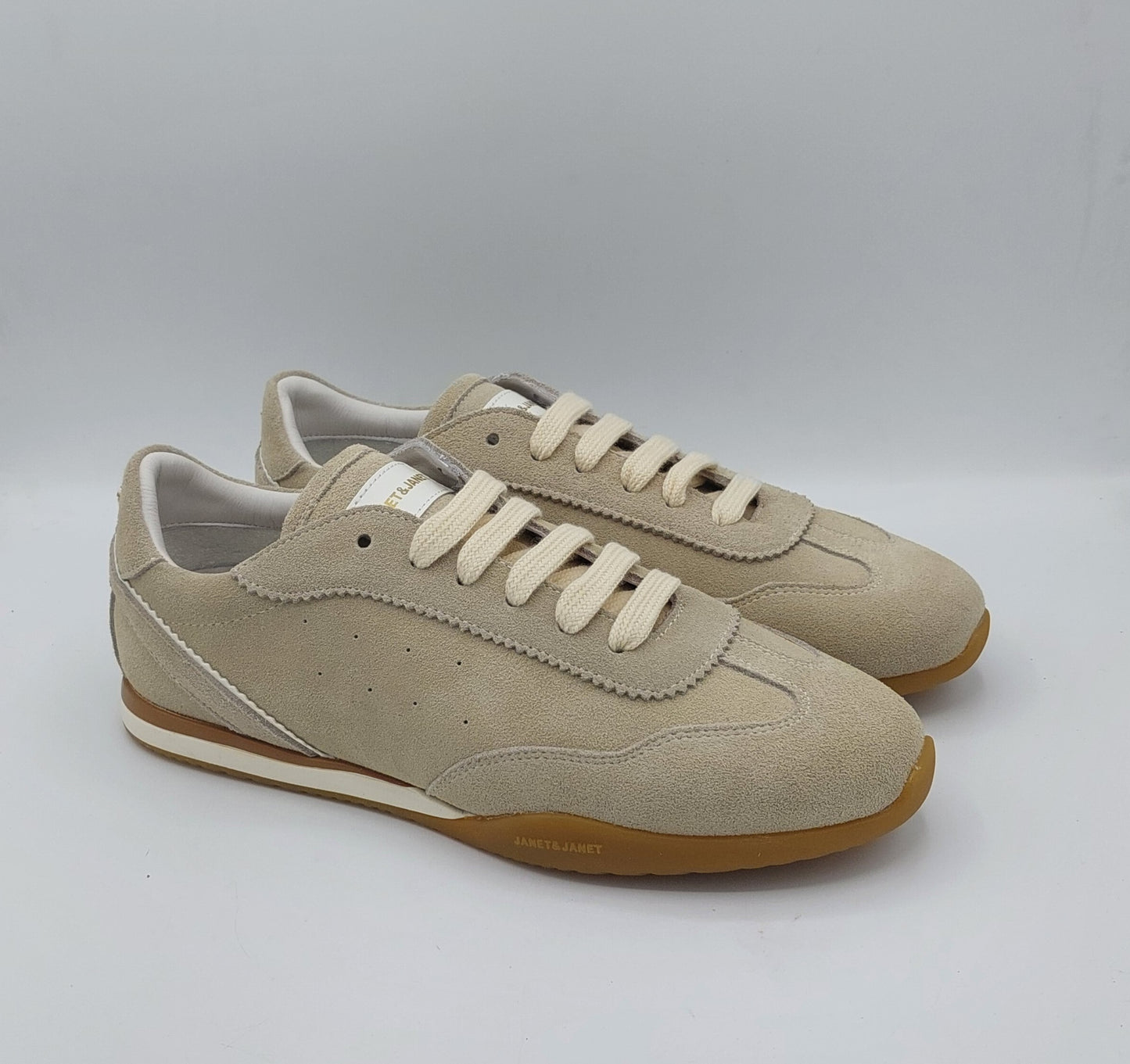 Janet e Janet sneakers donna in camoscio beige