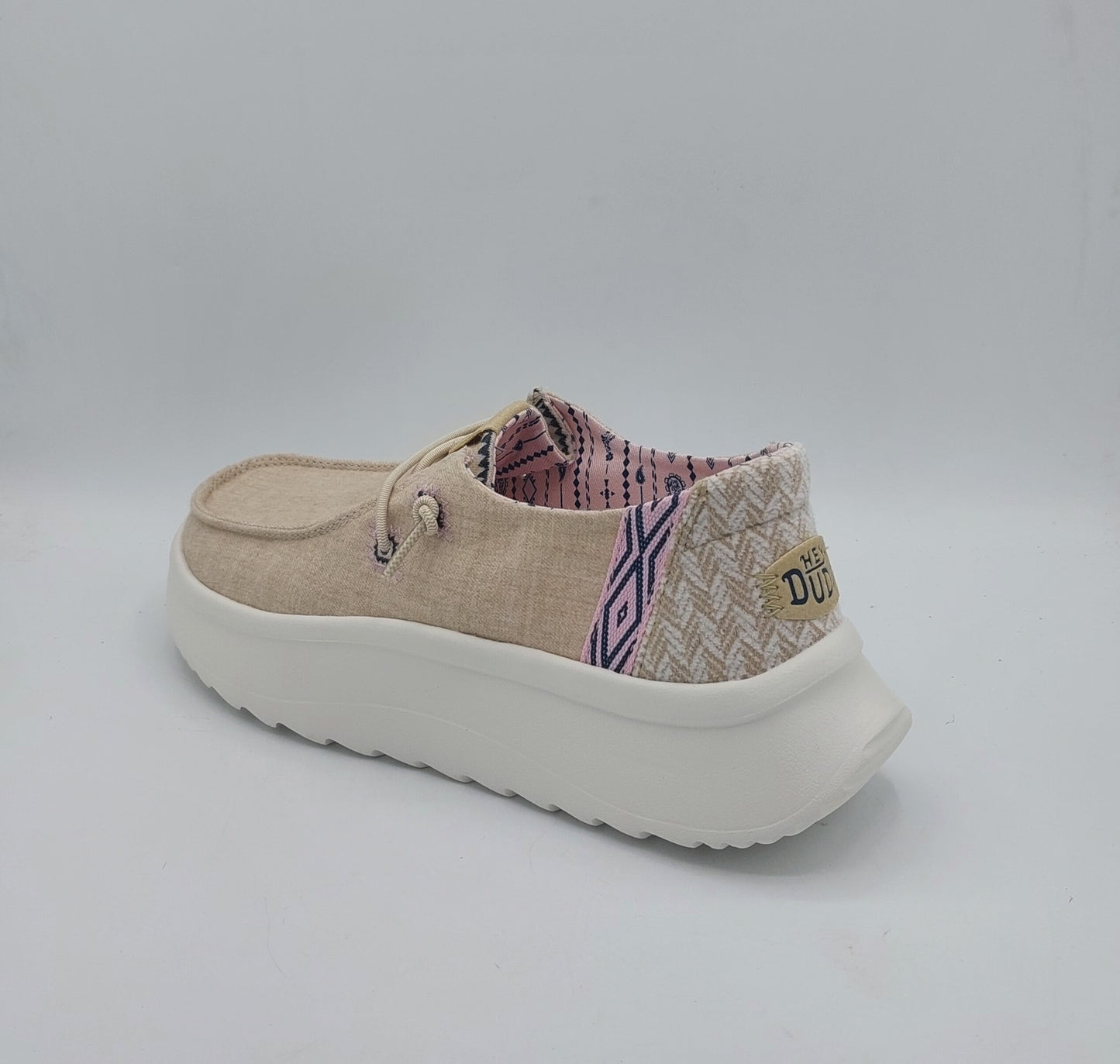Dude donna colore beige chiaro suola alta