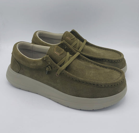 Dude scarpa uomo camoscio verde