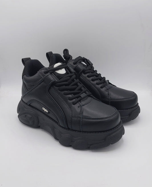 Buffalo sneakers nera suola bassa