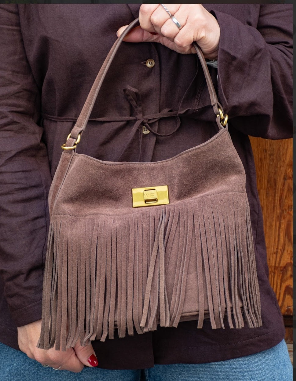 Ermanno scervino borsa secchiello camoscio T.moro