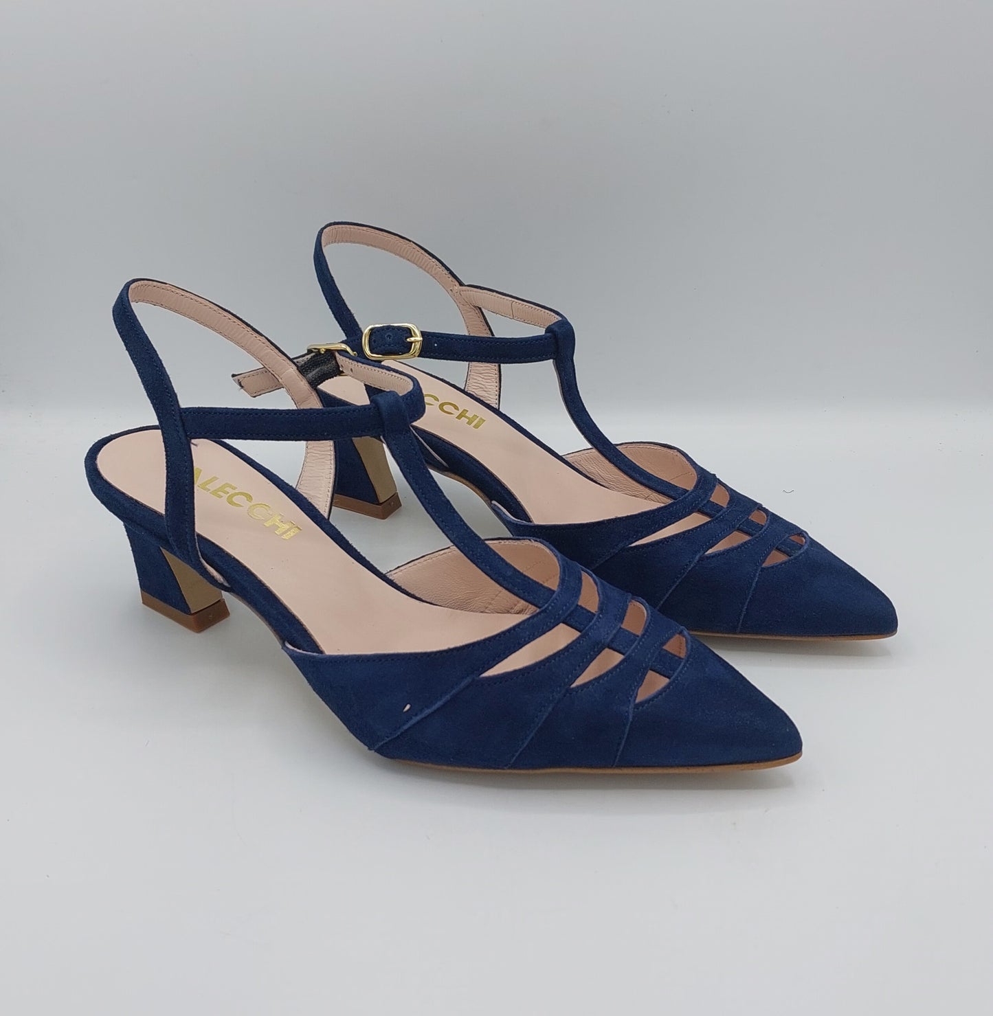 T.Q scarpa slingback camoscio blu