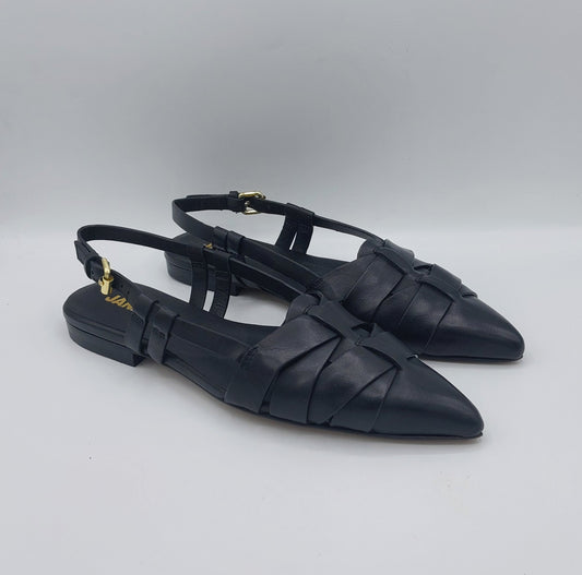 Janet e Janet chanel in pelle nera intecciata