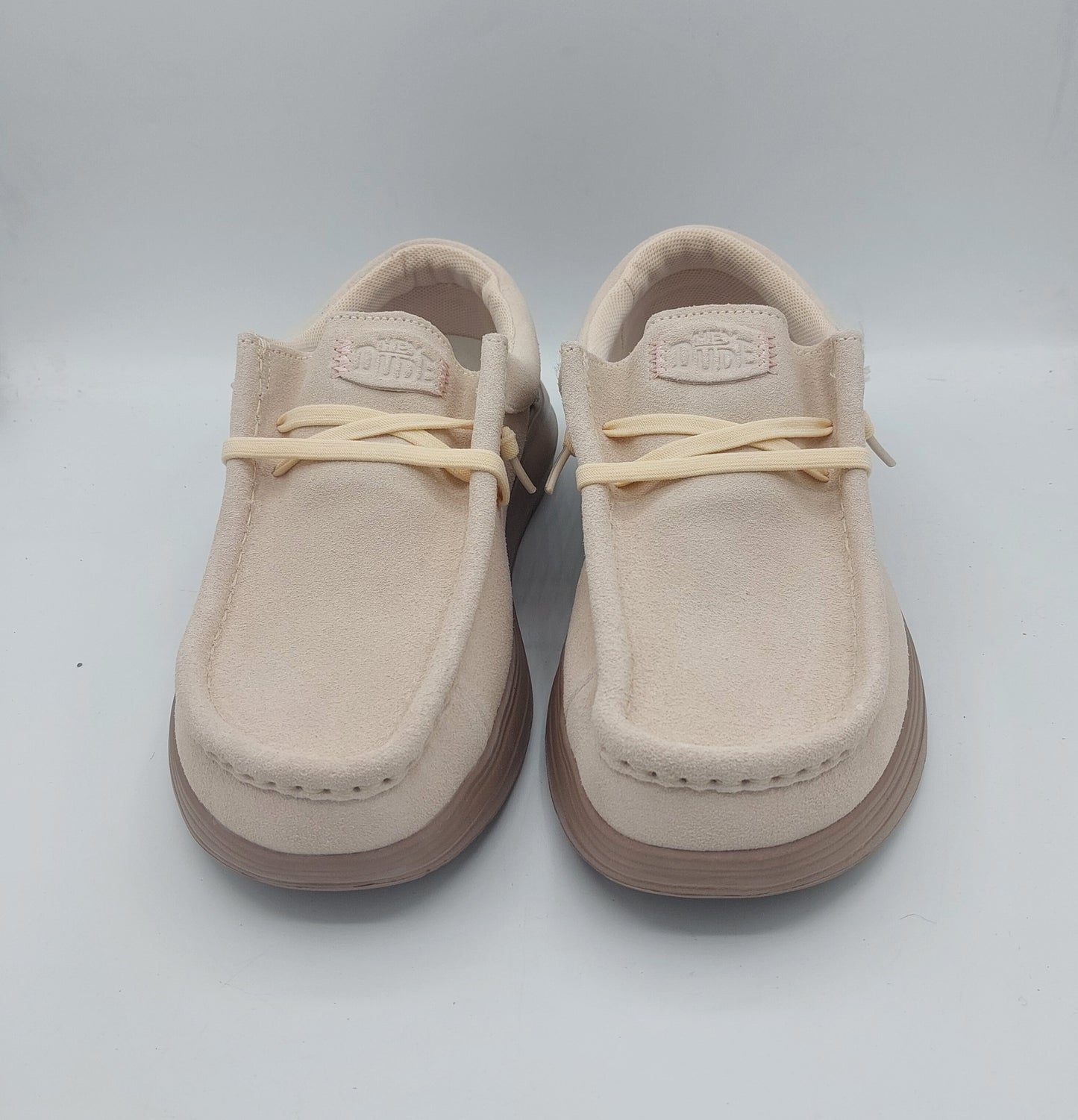 Dude donna scarpa camoscio panna