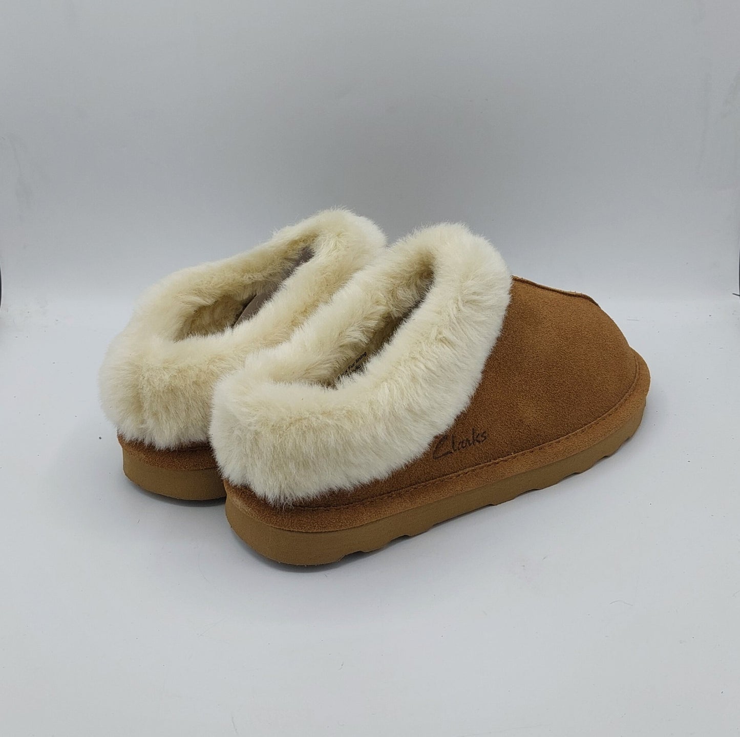 Clarks sabot con pelliccia color tabacco