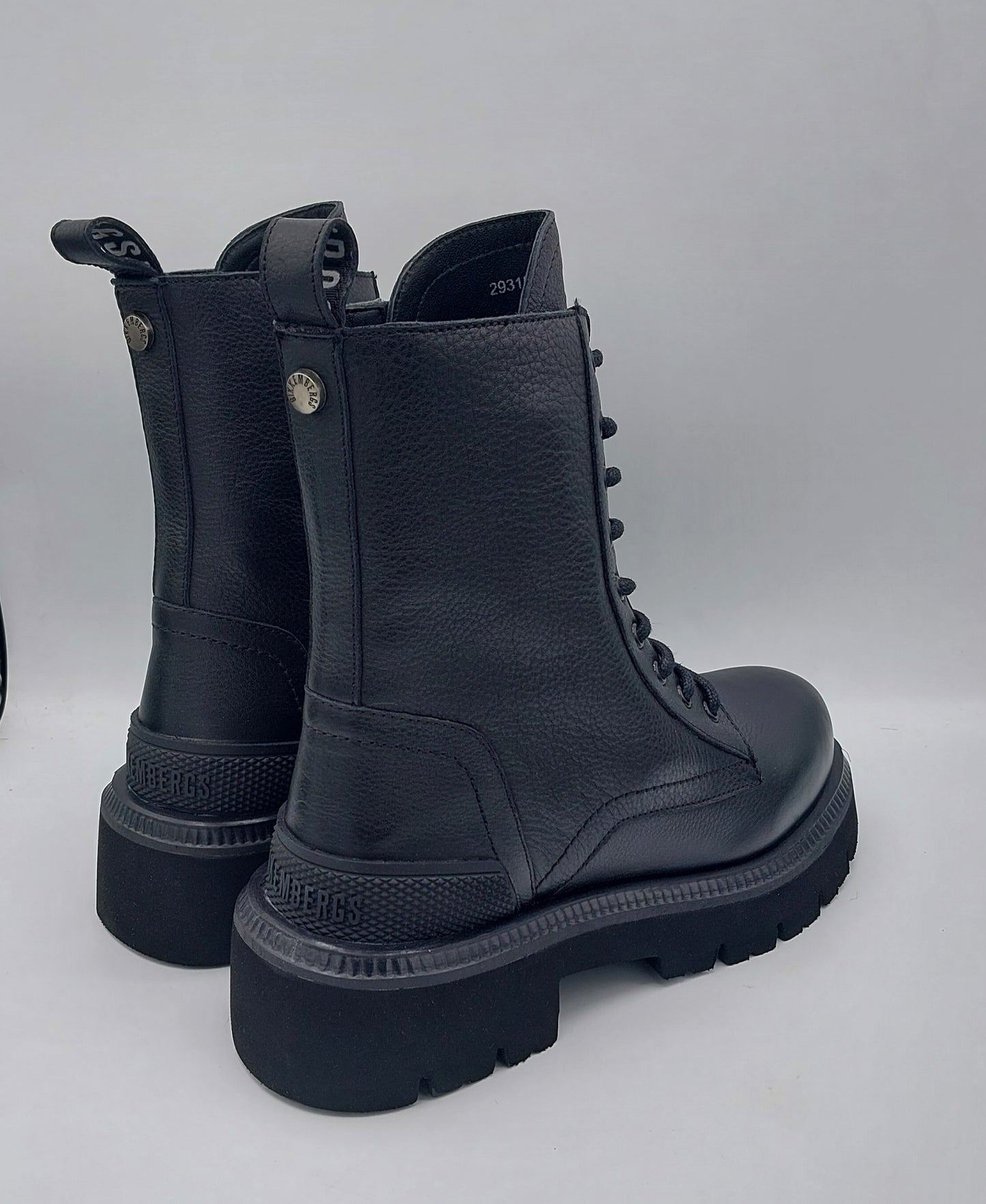 Bikkembergs anfibio donna in pelle nera con flat