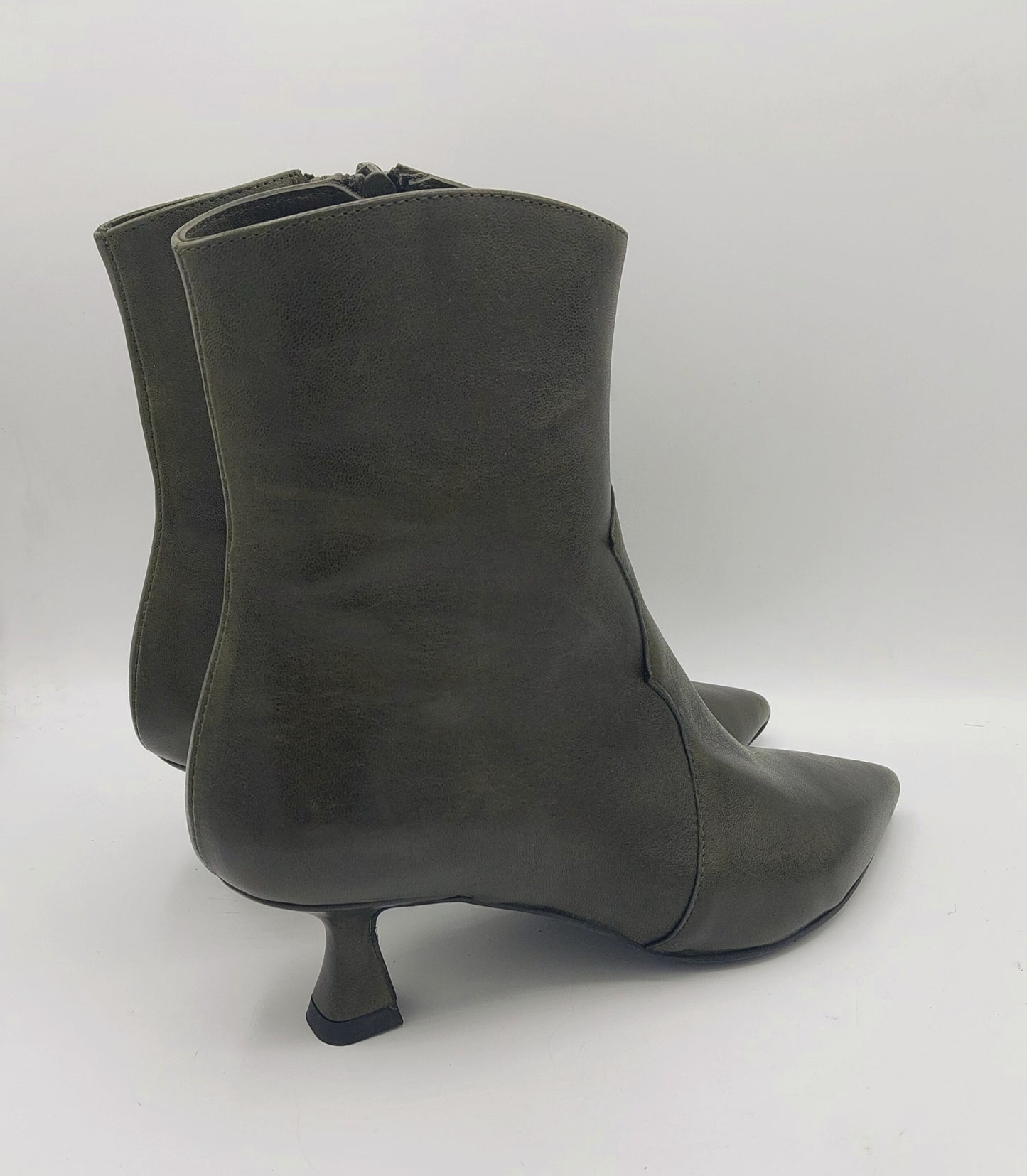 Silvia rossini stivaletto in pelle verde militare