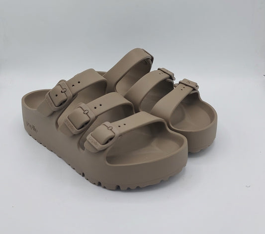 Birkenstock ciabatta Florida Eva taupe con platform