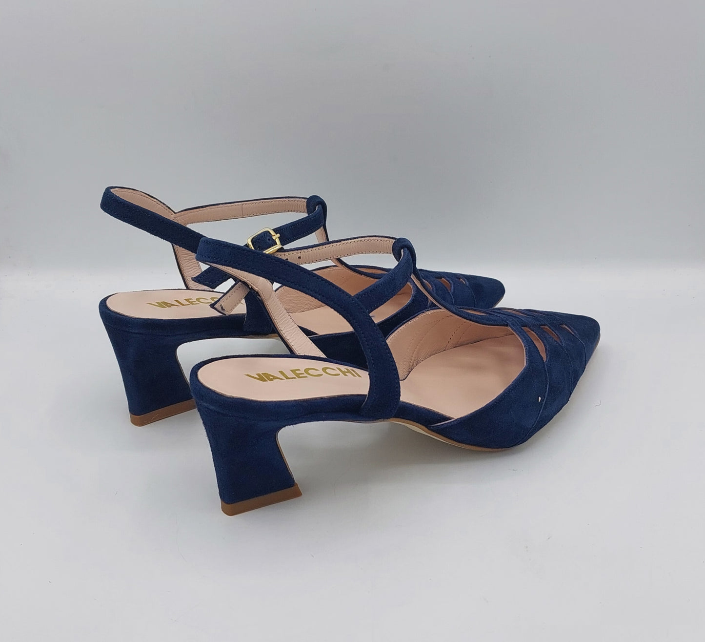 T.Q scarpa slingback camoscio blu