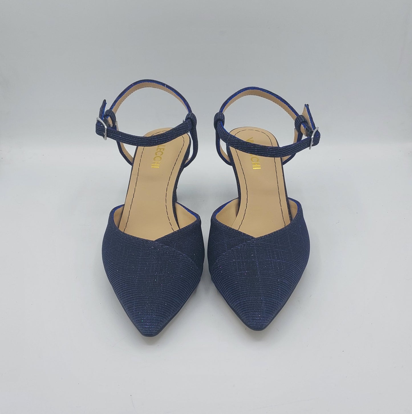 D.O.R scarpa in tessuto glitterato blu