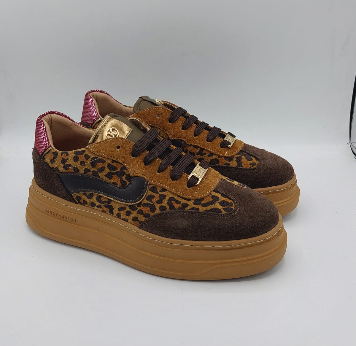 Janet e Janet sneakers camoscio leopard