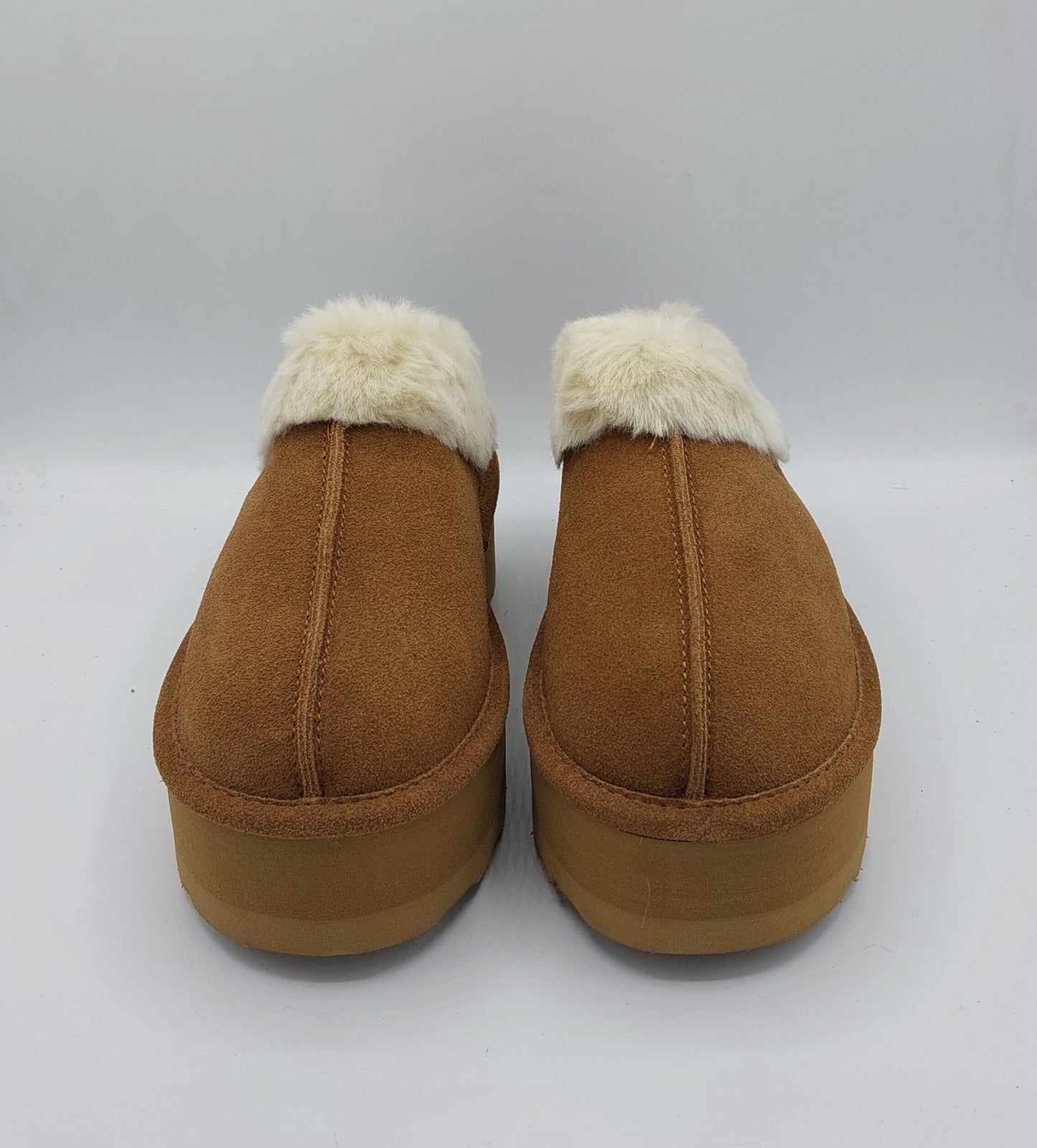 Clarks sabot flat con pelliccia color tabacco