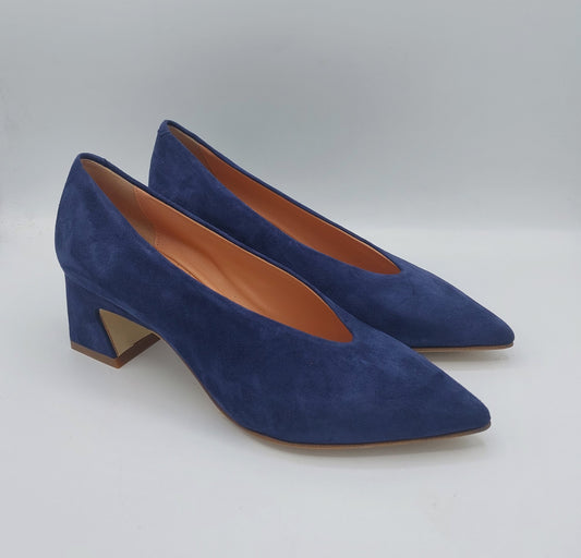 Silvia rossini décolleté in camoscio blu