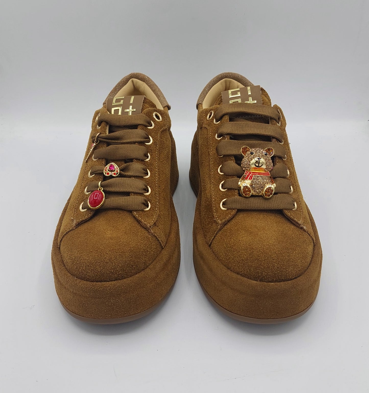 Gio+ sneakers donna in camoscio tabacco