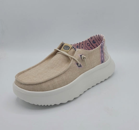 Dude donna colore beige chiaro suola alta