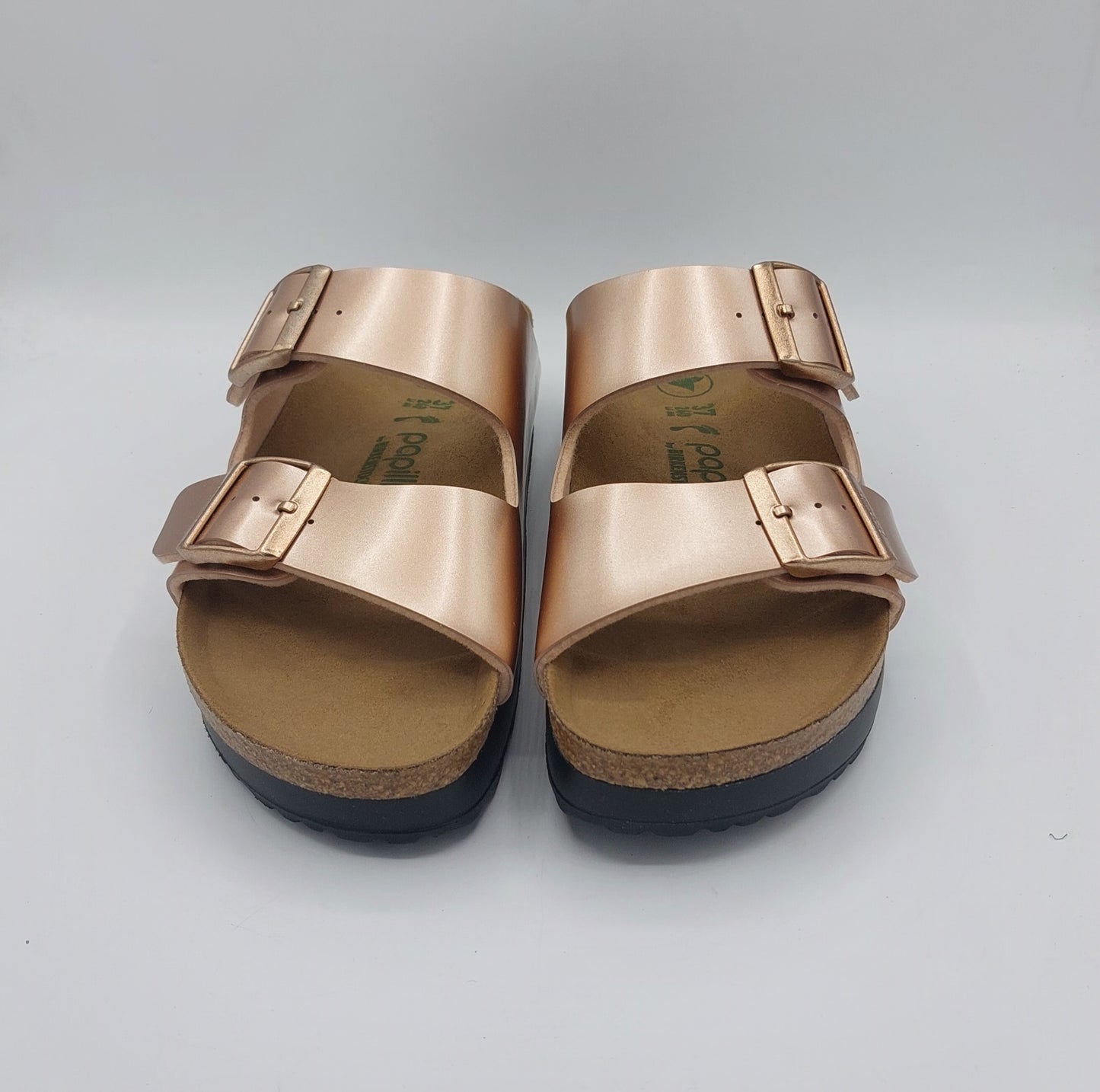 Birkenstock ciabatta Arizona pop platform metallic cooper