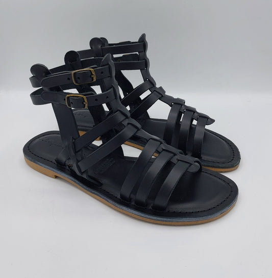 Tina sandalo alla schiava in pelle nera