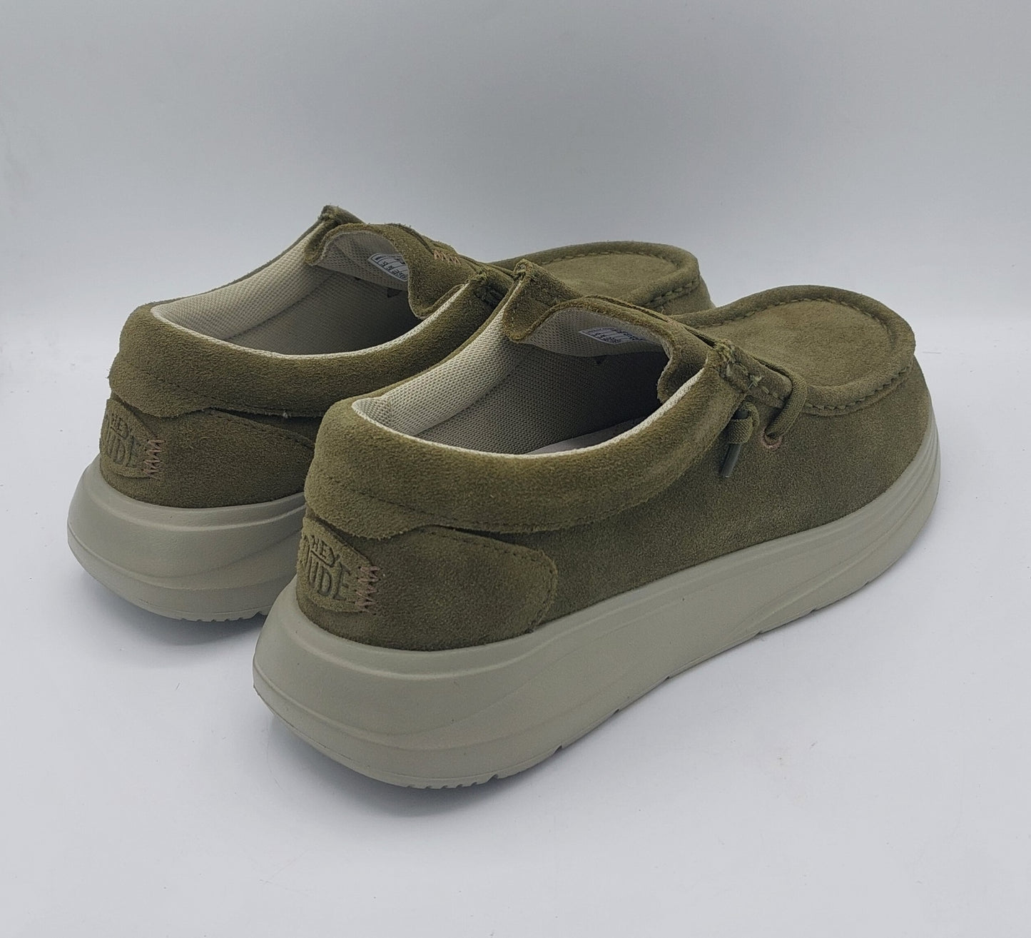 Dude scarpa uomo camoscio verde