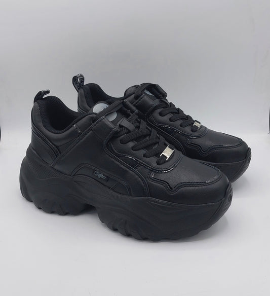 Buffalo scarpa nera con suola alta