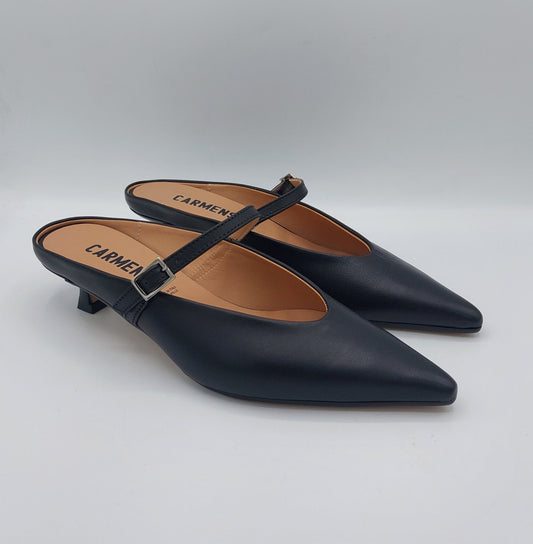 Carmens sabot in pelle nera