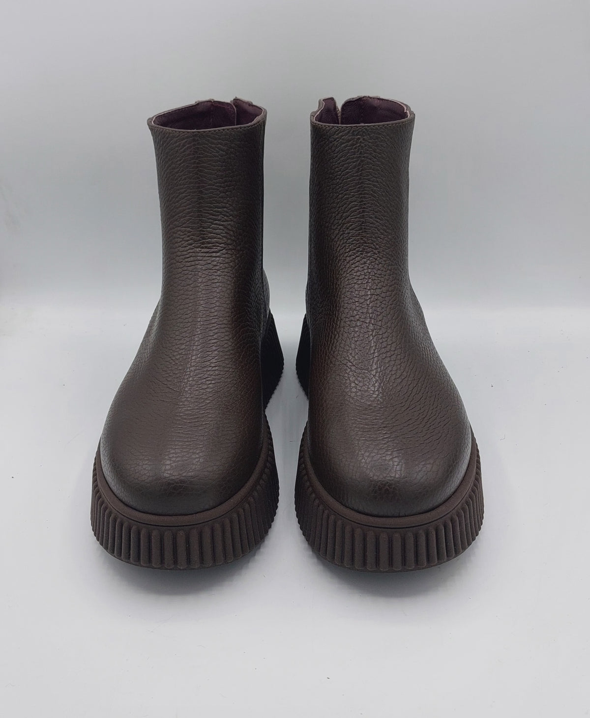 Lorenzomari stivaletto  pelle marrone con cerniera