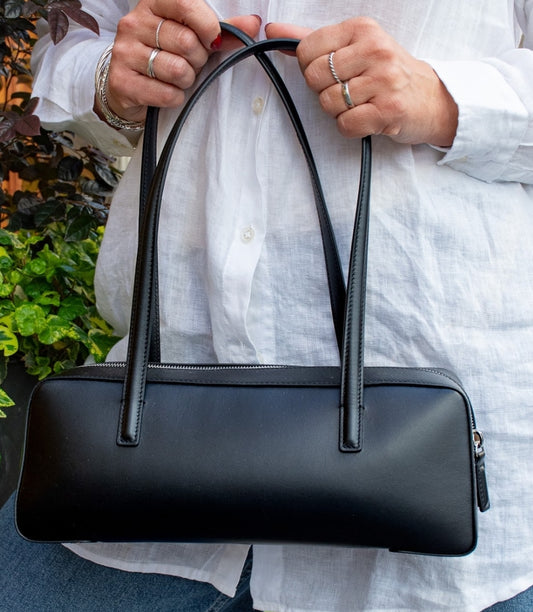 Hags borsa bauletto in pelle nera