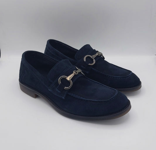 Manifacture mocassino uomo camoscio blu