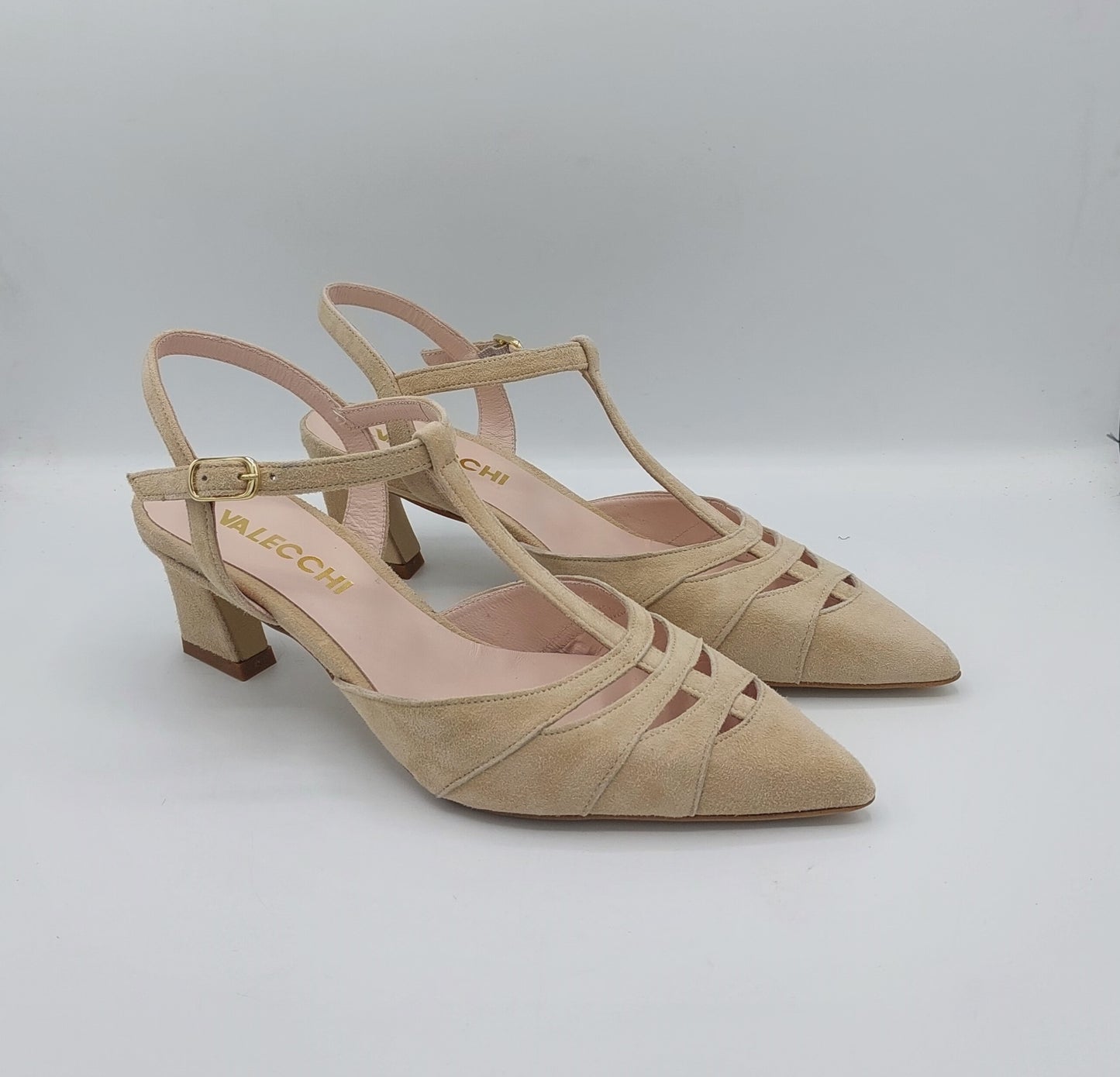 T.Q scarpa slingback in camoscio beige