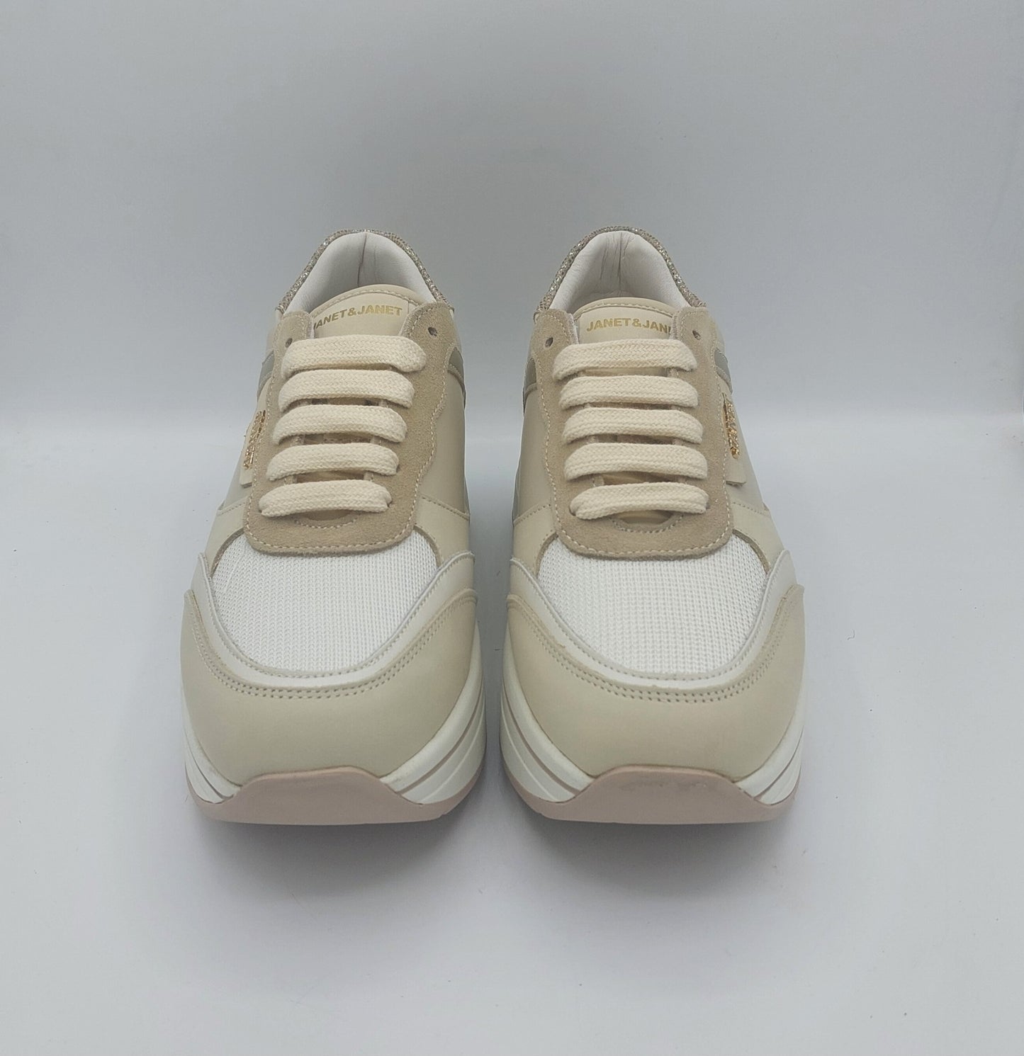 Janet e Janet sneakers donna in tessuto crema
