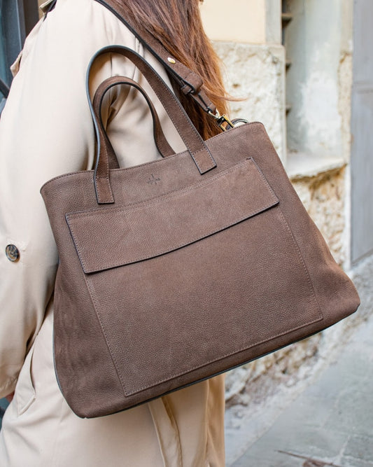 Hags borsa nabuk marrone