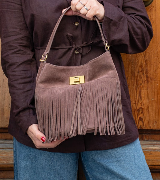 Ermanno scervino borsa secchiello camoscio T.moro