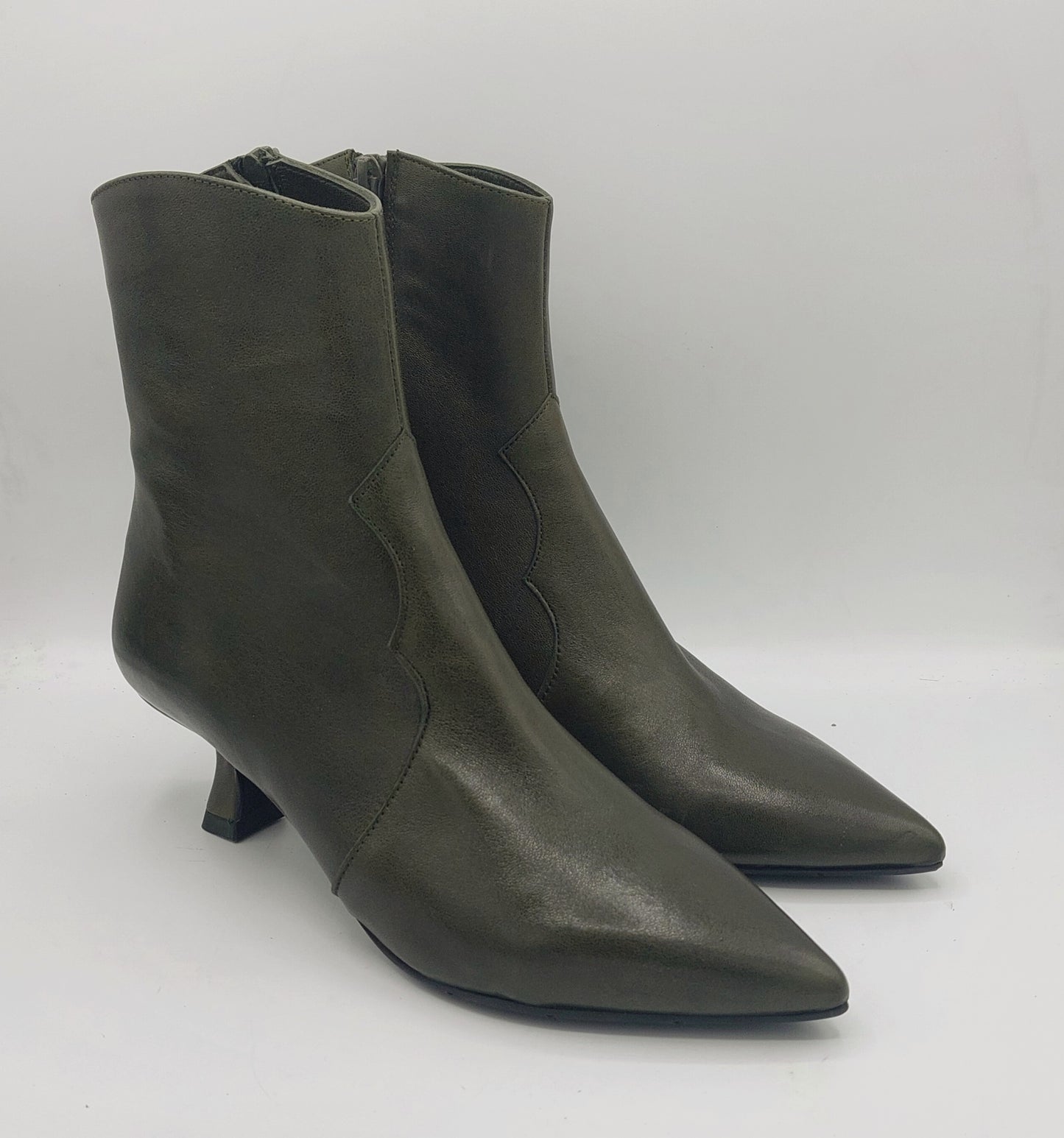 Silvia rossini stivaletto in pelle verde militare