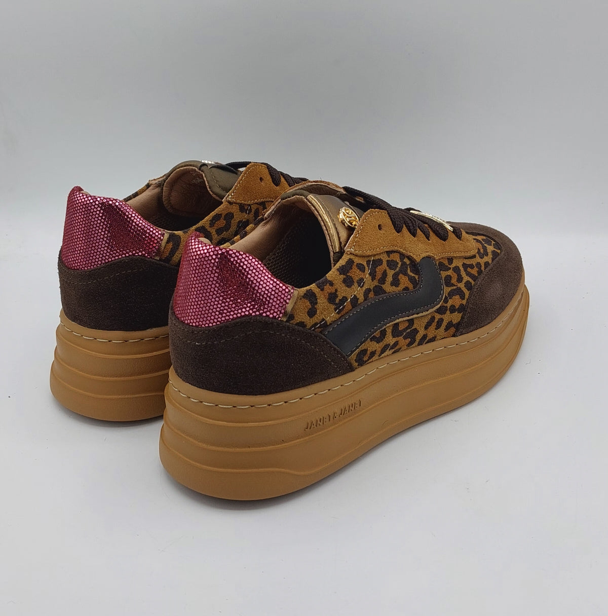 Janet e Janet sneakers camoscio leopard