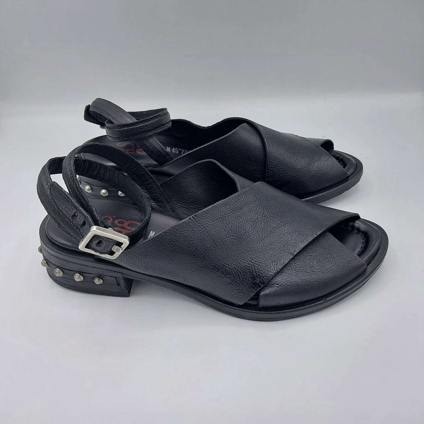 Sandalo A.S.98 basso nero incrocio