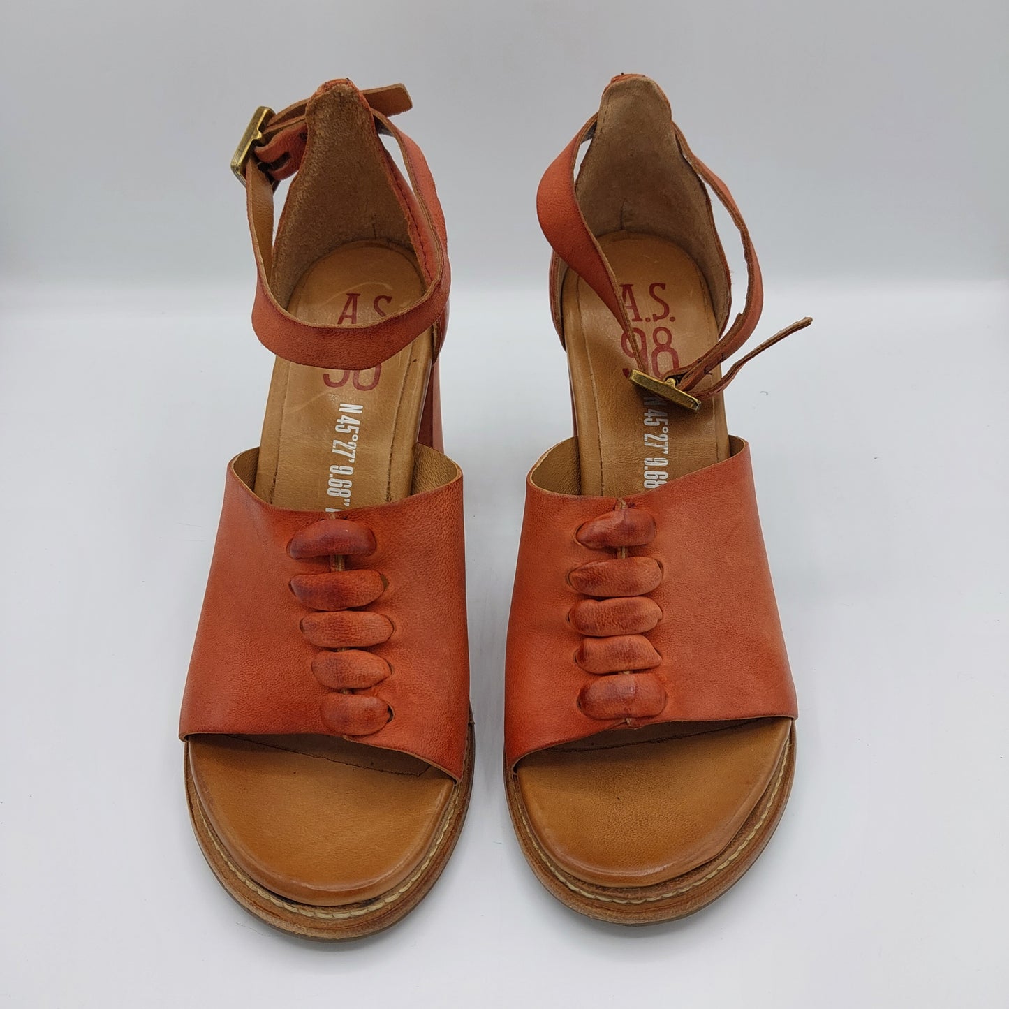 A.S 98 sandalo pelle rossa con tacco