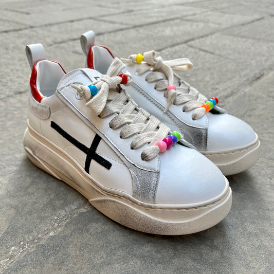Gio+ white combi sneakers